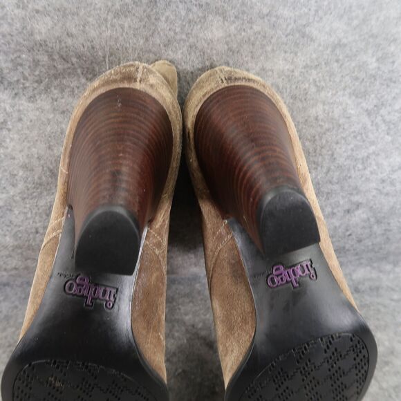 Clarks Shoes Womens 9.5 Indigo Chukka Heel Booties Classic Leather Lace Up Brown - Picture 11 of 14